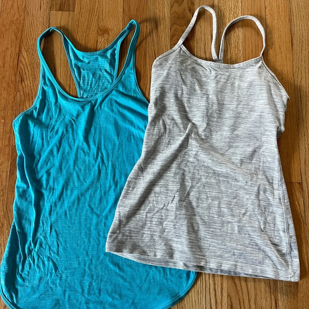Lululemon Workout Tank Tops - Teal and Light Gray - Picture 1 of 5
